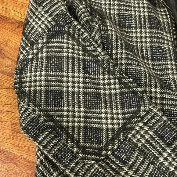 Ruff Hewn Women's Wool Blend Lined Plaid Full Zip Pockets Peplum Coat Jacket M - Picture 4 of 6